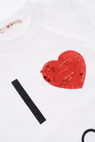 crew-neck t-shirt with sequins detail