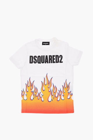 crew-neck RELAX t-shirt with flames print