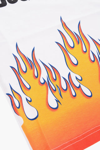 crew-neck RELAX t-shirt with flames print