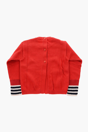 crew-neck sweater with back closure
