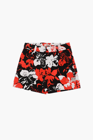 floral printed stretch cotton shorts