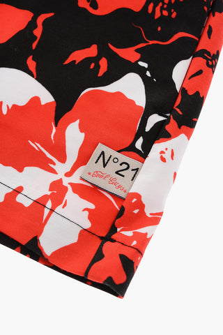 floral printed stretch cotton shorts