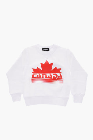 crew-neck sweatshirt with print on the front