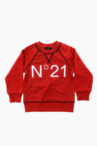 crew-neck sweatshirt with logo print