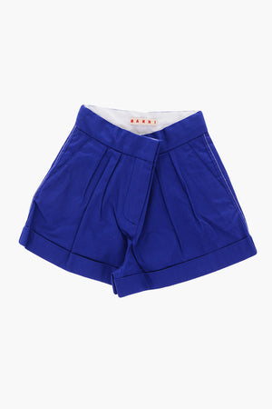 double pleated shorts with Cuffed Hem