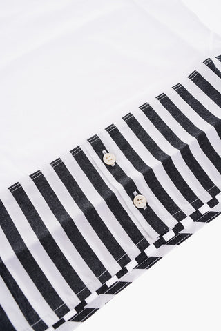 t-shirt girocollo con dettaglio a righe