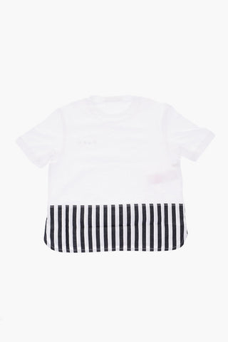 t-shirt girocollo con dettaglio a righe