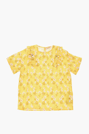 floral-printed cotton blouse