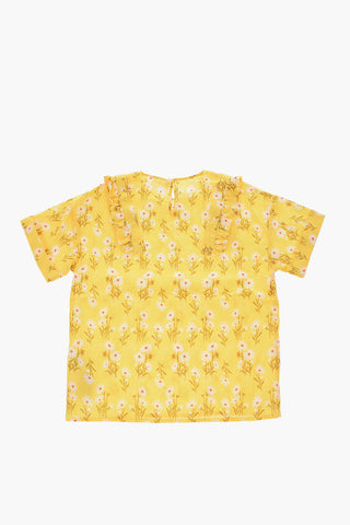 floral-printed cotton blouse