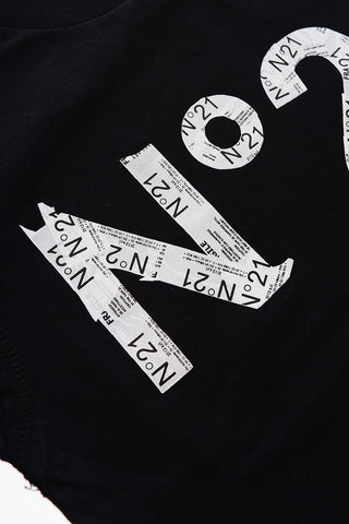 t-shirt girocollo con stampa logo