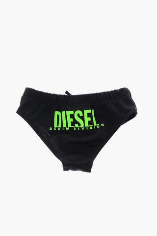 solid color MARFY swim brief with logo on the back