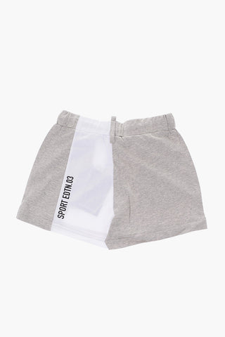 two-tone sweat shorts with logo-print