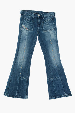 Denim Washed Out D-EBBEY-J SP2 boot cut jeans with studs