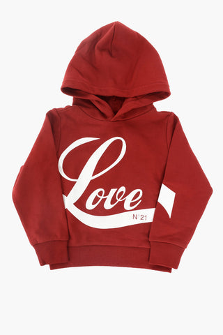 front maxi love printed sweatshirt with hood