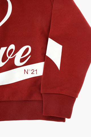 front maxi love printed sweatshirt with hood
