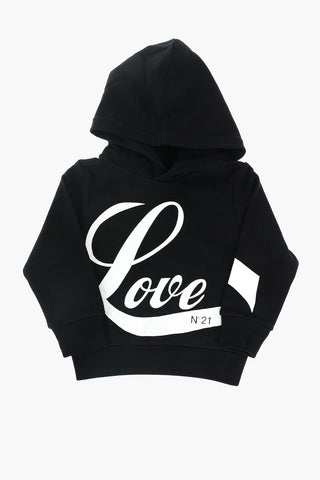 front maxi love printed sweatshirt with hood
