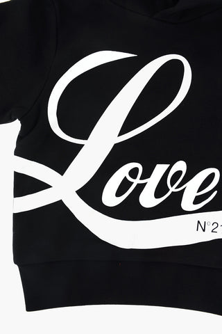 front maxi love printed sweatshirt with hood