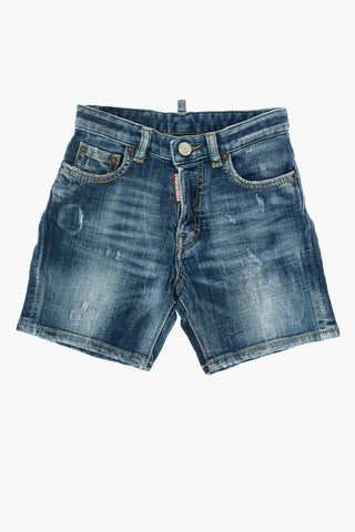 stretch denim shorts