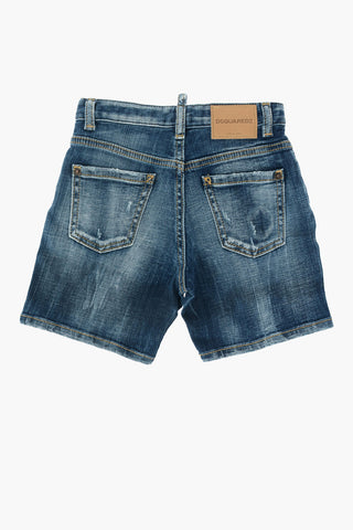 stretch denim shorts
