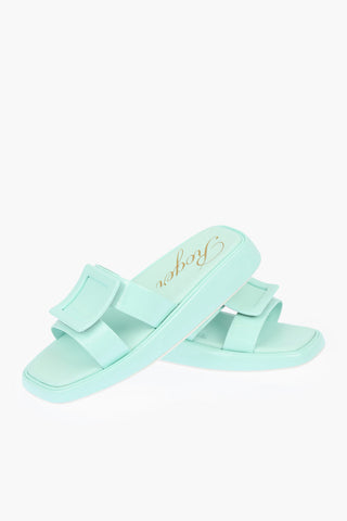 Slides in Vernice con Fibbia Rivestita