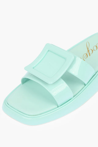 Slides in Vernice con Fibbia Rivestita