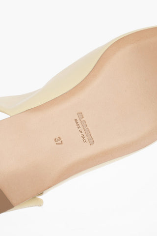 Leather Pointed Ballet Flats with Bow on the Back