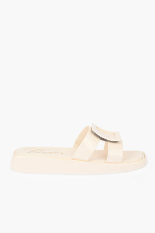 Patent Leather Slides with Coated Buckle