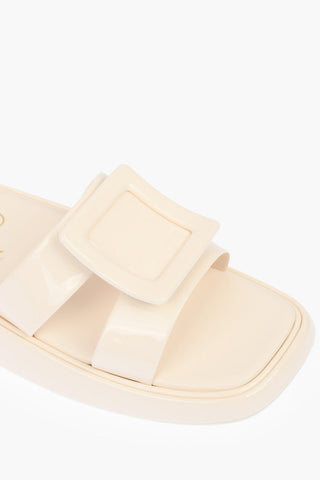 Patent Leather Slides with Coated Buckle