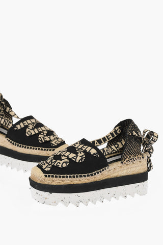 Lace up Espadrilles with Platform 7cm