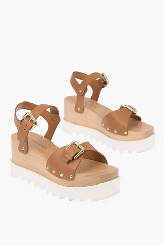 Sandali in Ecopelle ELYSE con Zeppa e Borchie Decorative 8 cm