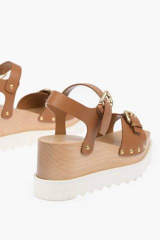 Sandali in Ecopelle ELYSE con Zeppa e Borchie Decorative 8 cm