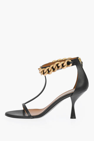 Soft Leather MAT ALTER Sandals with Chain Embellishment 8 cm
