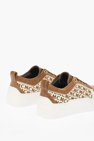Monogram Printed Sneakers with Suede Leather Details