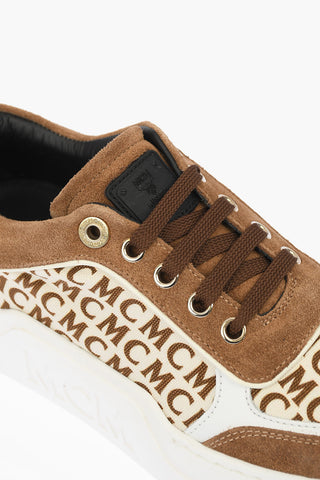 Monogram Printed Sneakers with Suede Leather Details