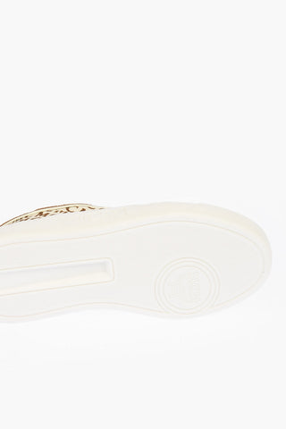Monogram Printed Sneakers with Suede Leather Details