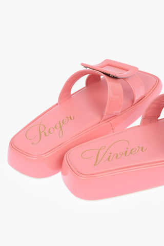 Patent Leather Slides with Coated Buckle