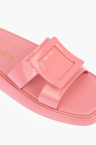 Patent Leather Slides with Coated Buckle