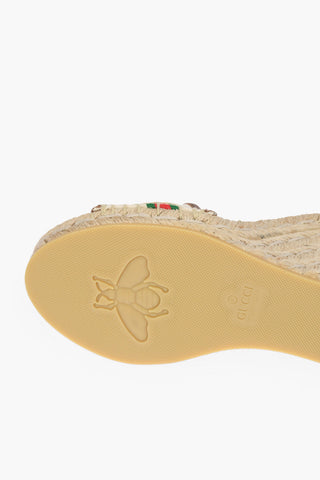 Espadrillas Lace-up con Zeppa e Logo Ricamato 10 cm