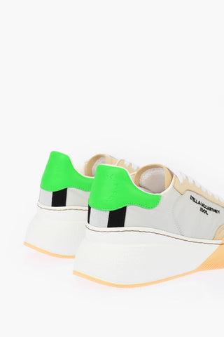 Nylon Sneakers with Suede Faux Leather Details
