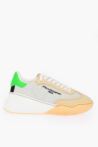 Nylon Sneakers with Suede Faux Leather Details