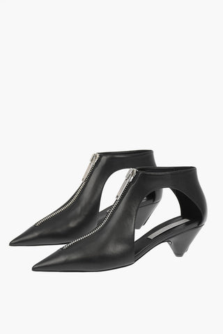 Pointed Faux Leather Ankle Boots ZIPIT with 6.5 cm Cut-Out