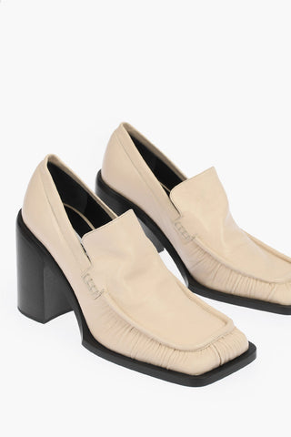 Leather Loafers with Chunky Heel 10cm