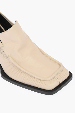 Leather Loafers with Chunky Heel 10cm