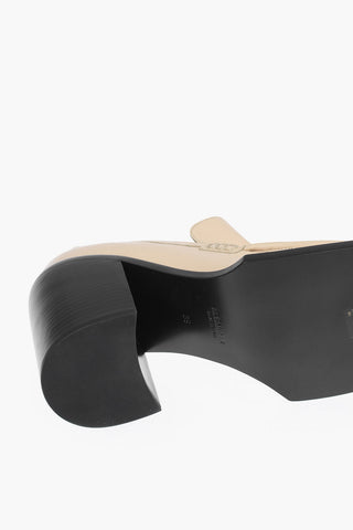 Leather Loafers with Chunky Heel 10cm