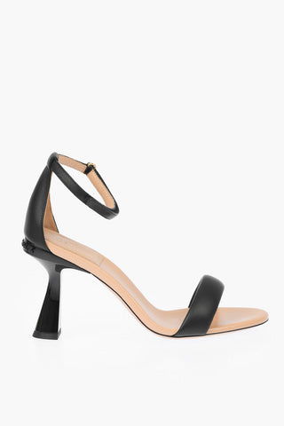 Leather CARENE Sandals with Embossed Logo 10 cm