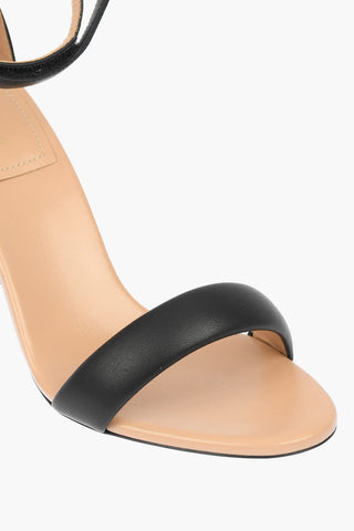 Leather CARENE Sandals with Embossed Logo 10 cm