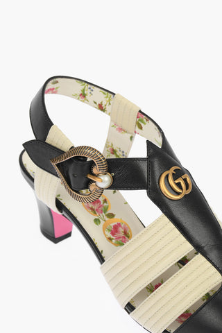 Leather Logoed Sandals with Heart Buckle 5,5 cm