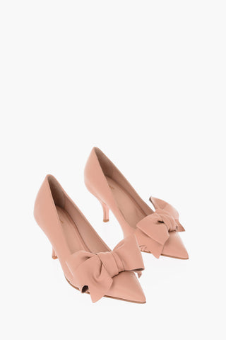 7cm Leather pumps with bow