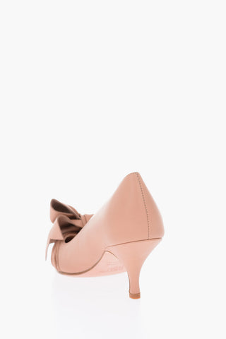 7cm Leather pumps with bow