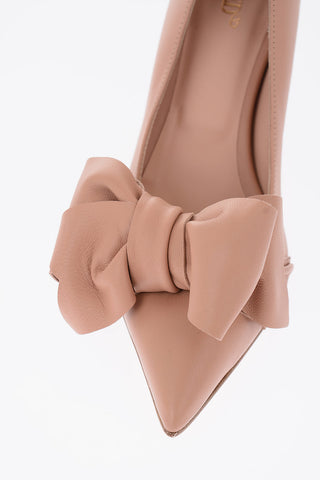 7cm Leather pumps with bow
